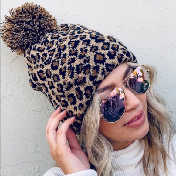 LAST ONE! Leopard Print Pom Beanie - Picture 3 of 5